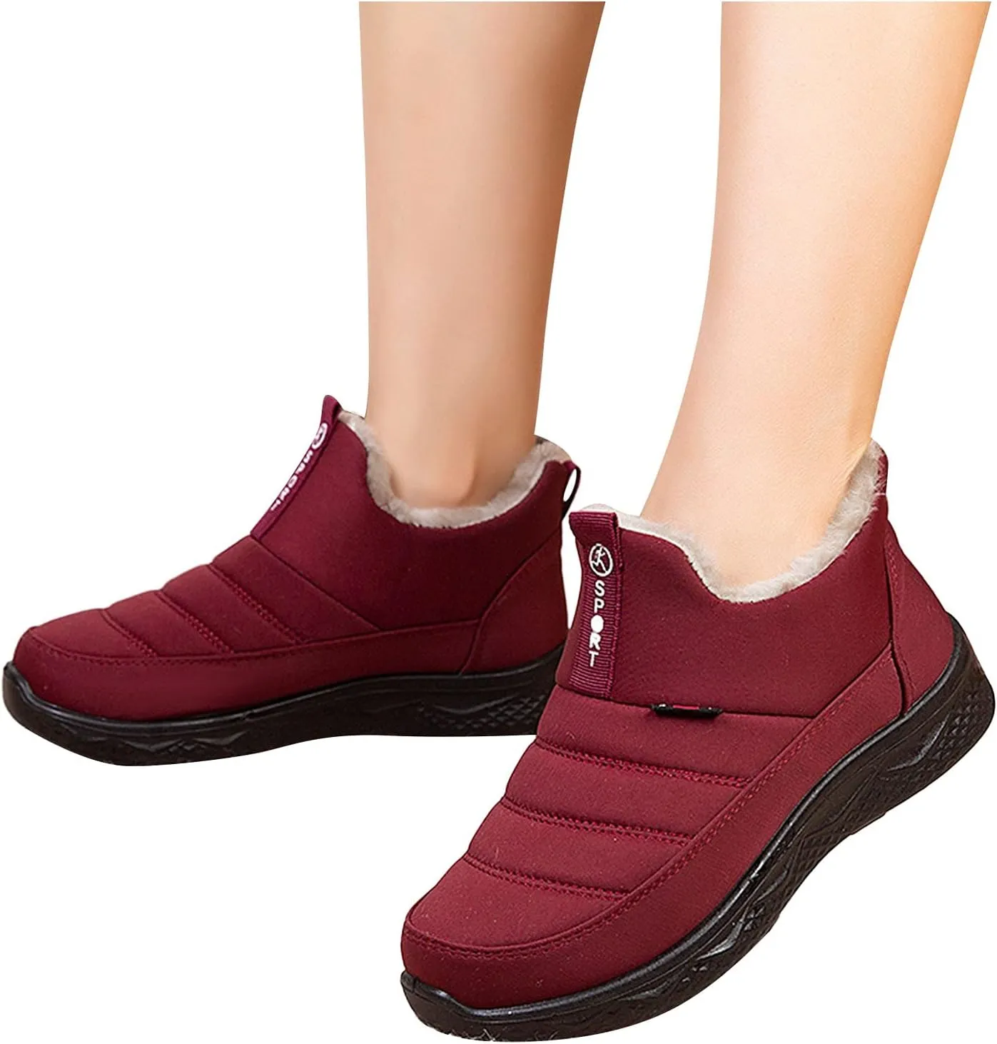 Women's Snow Boots Waterproof Lightweight Snow Boots Waterproof Women Winter Brown Fur Boots for Women Waterproof Women Work Boots Waterproof Slip Resistant Winter Boot for Women Working