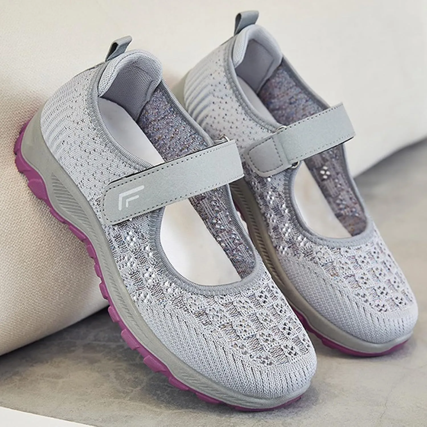 Women's Spring and Autumn Mesh Cloth Shoes for Walking Soft Sole Breathable Orthopedic Flying Shoes Men Boots Casual