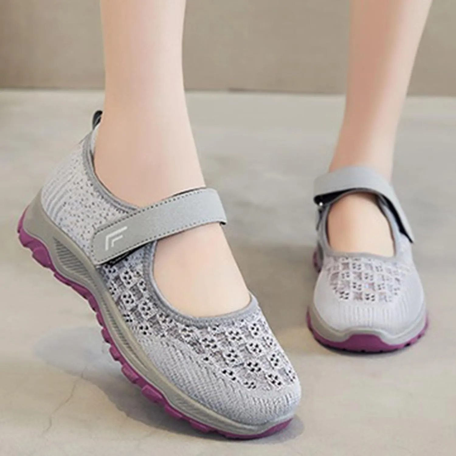 Women's Spring and Autumn Mesh Cloth Shoes for Walking Soft Sole Breathable Orthopedic Flying Shoes Men Boots Casual