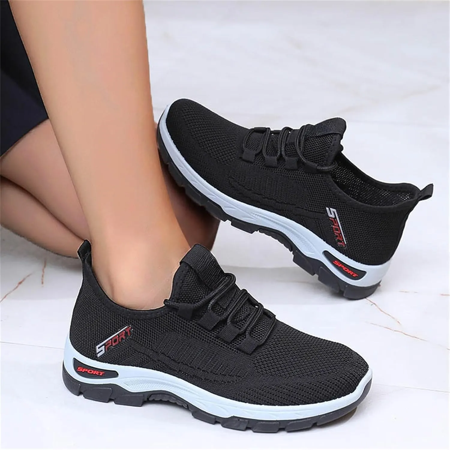 Women's Summer Breathable Walking Non Slip Sneakers Running Shoes Arch Support Walking Shoes Tennis Diabetes Breathable Gym Workouts Sneakers Lightweight Sports Fashion Casual Shoe