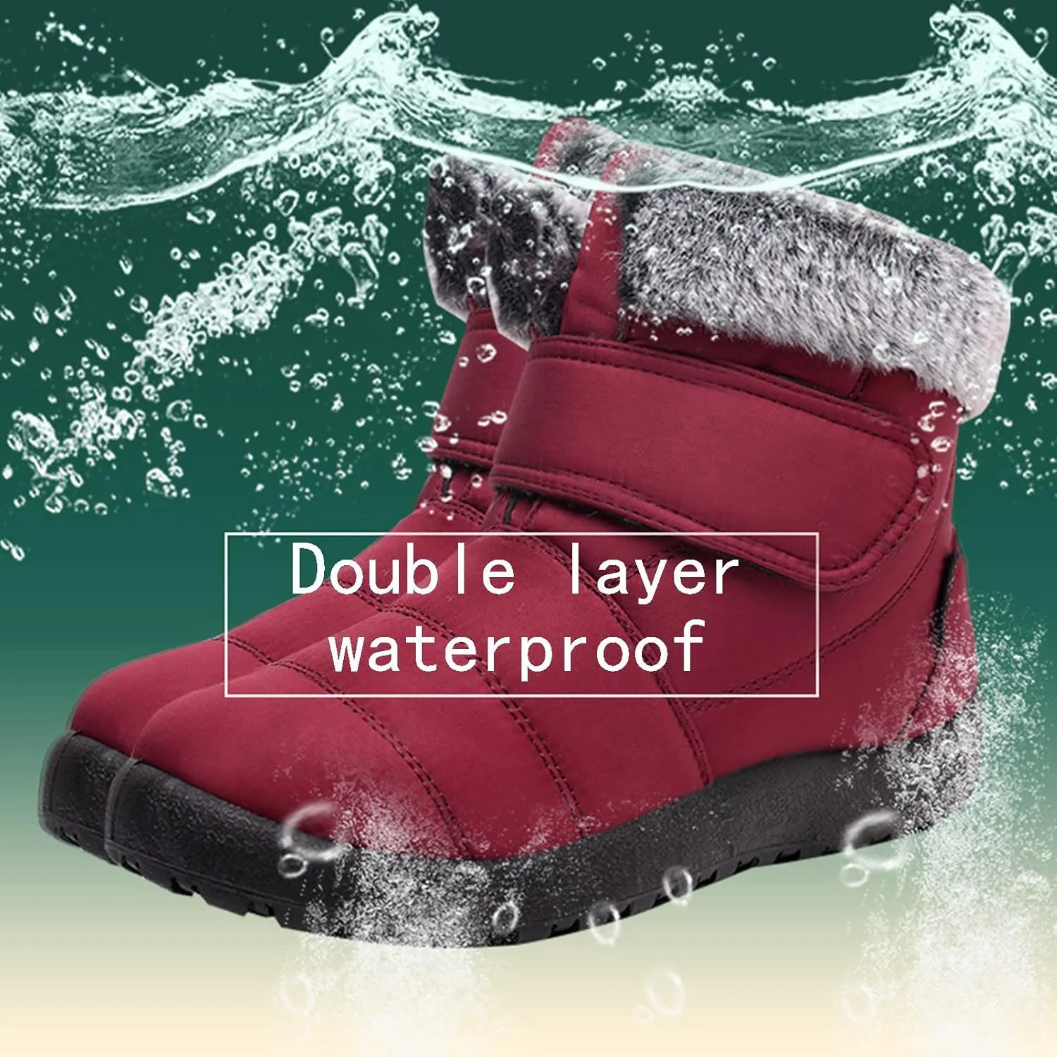 Women's Waterproof Snow Boots Wide Width Women's Waterproof Boots Ankle Winter Boots for Women Waterproof Wide Feet Women's Insulated Winter Boots Size 7.5 Winter Boot for Women Fur
