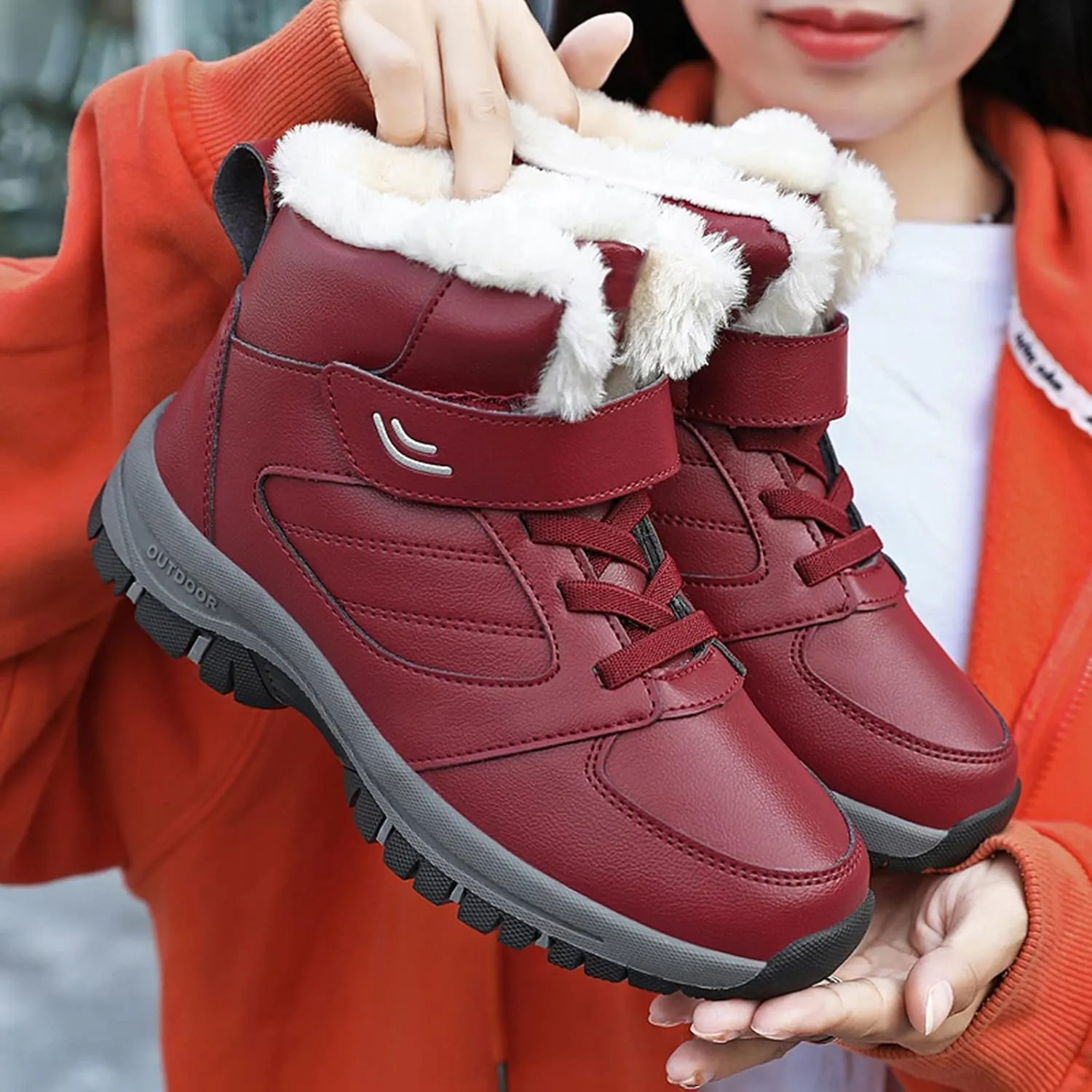 Womens Waterproof Winter Boots Wide Women Snow Boots Winter Waterproof Slip Resistant Cold Weather Shoes Women Winter Booties Womens Slip on Walking Snow Shoes Botas De Frio Para Mujer