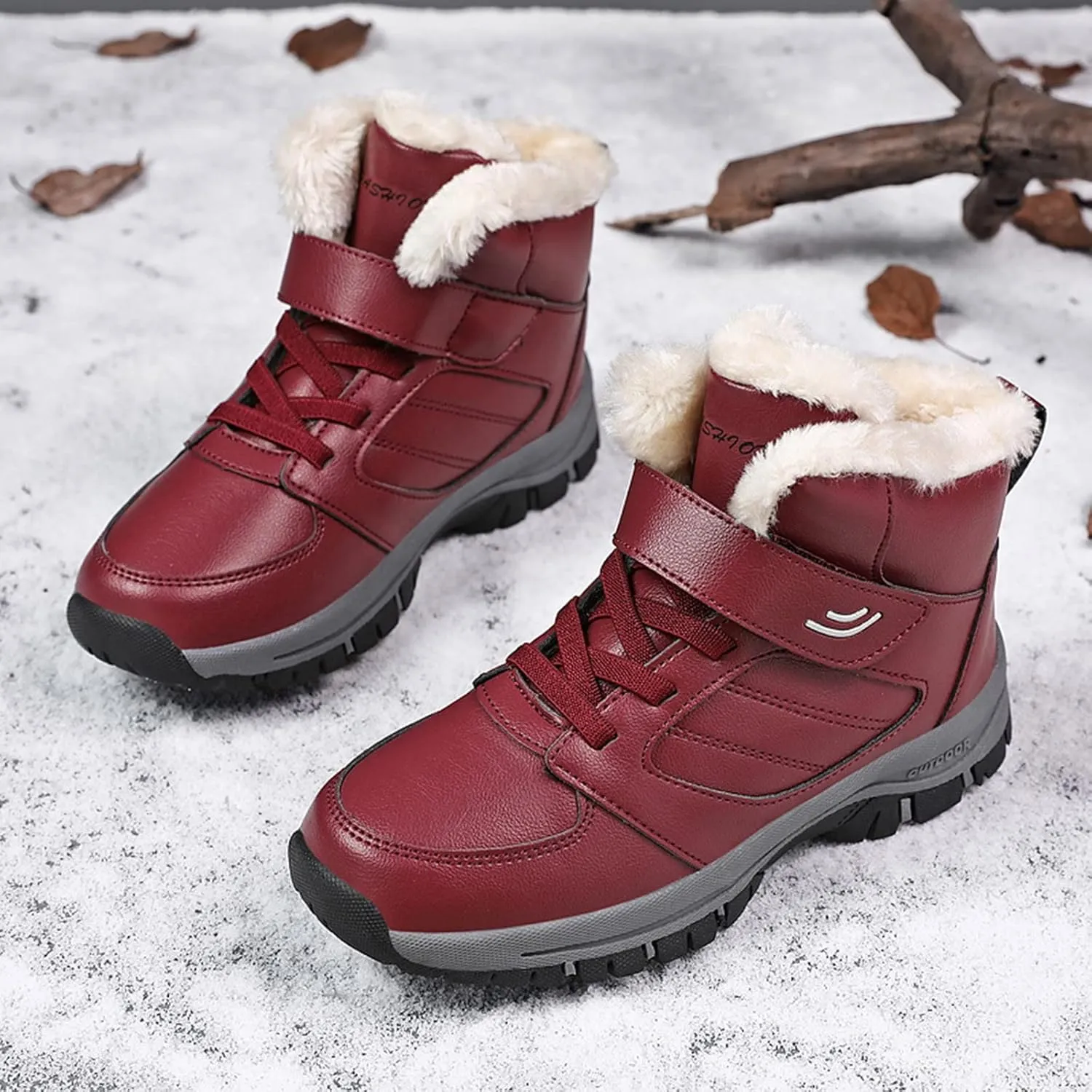 Womens Waterproof Winter Boots Wide Women Snow Boots Winter Waterproof Slip Resistant Cold Weather Shoes Women Winter Booties Womens Slip on Walking Snow Shoes Botas De Frio Para Mujer