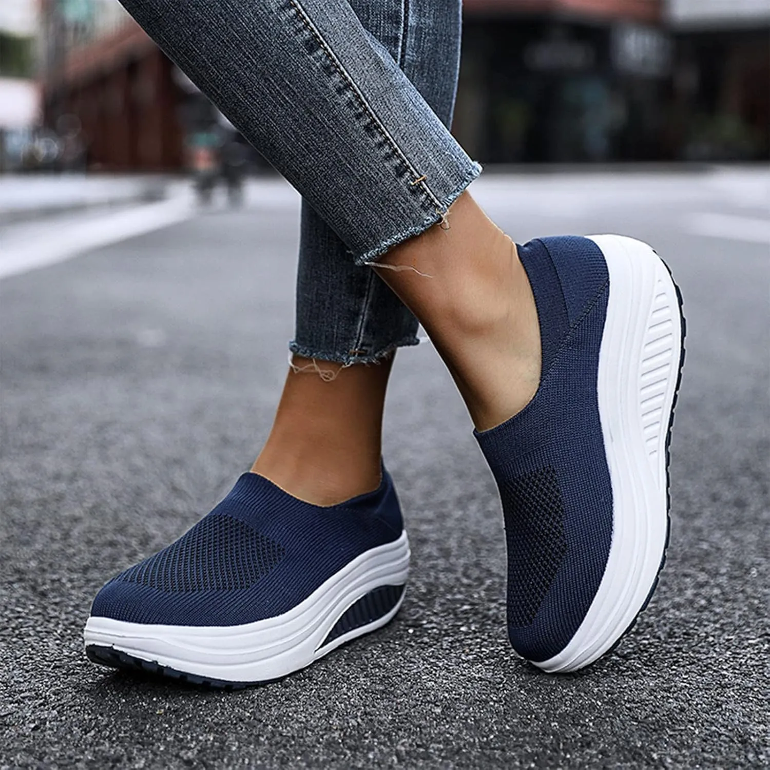 Womens White Sneakers Casual Wide Zapato Antiderrapante Mujer Womens Slip On Athletic Shoes Wide Width Women Sneakers Size 6 Wide Zapatillas De Mujer Con Tacon