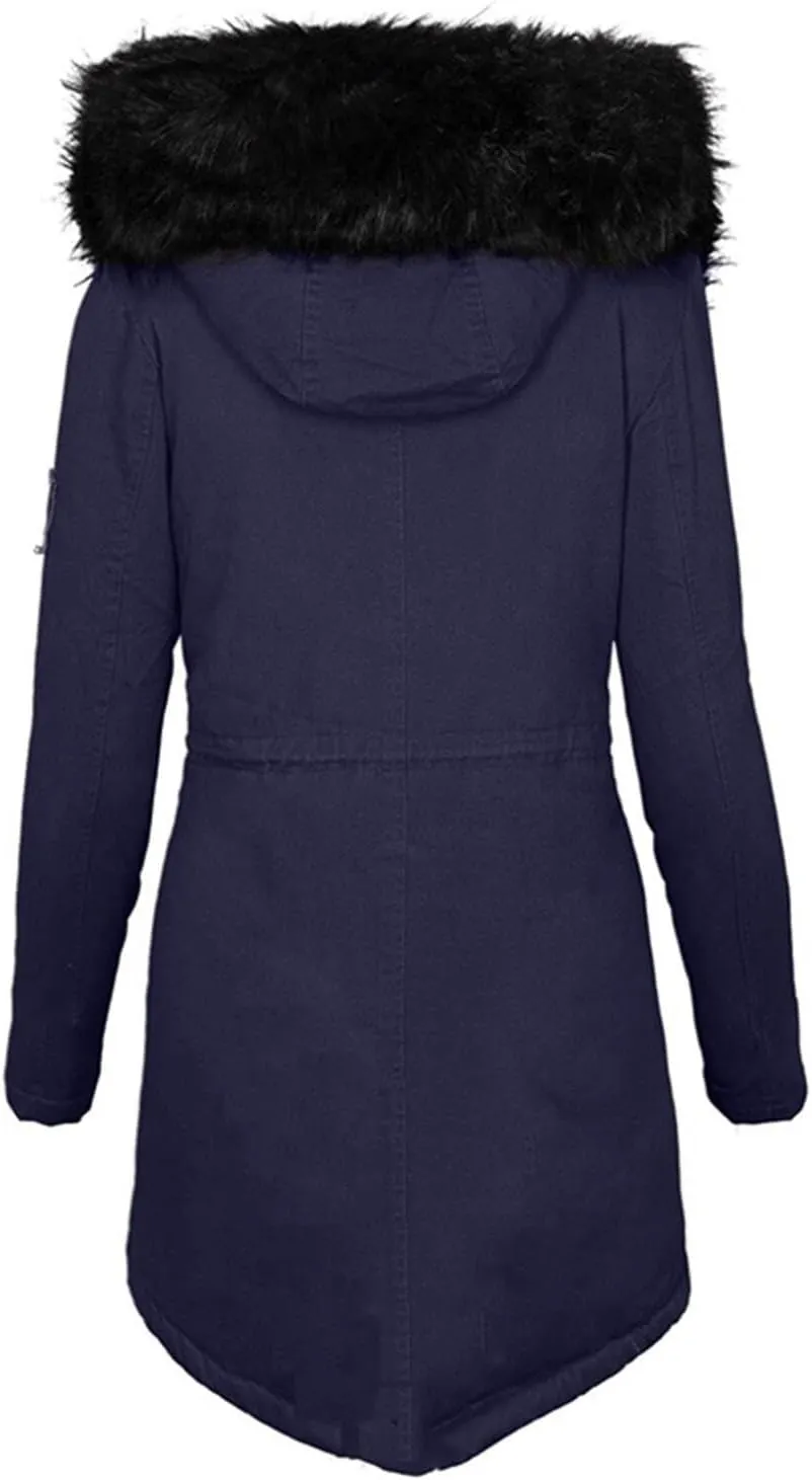 Womens Winter Coats Warm Thickened Sherpa Lined Jacket Hooded Outerwear Plus Size Puffer Parka Down Jackets Overcoat