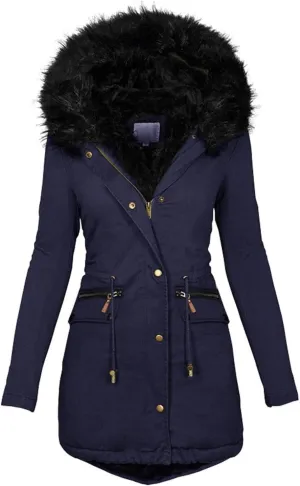 Womens Winter Coats Warm Thickened Sherpa Lined Jacket Hooded Outerwear Plus Size Puffer Parka Down Jackets Overcoat