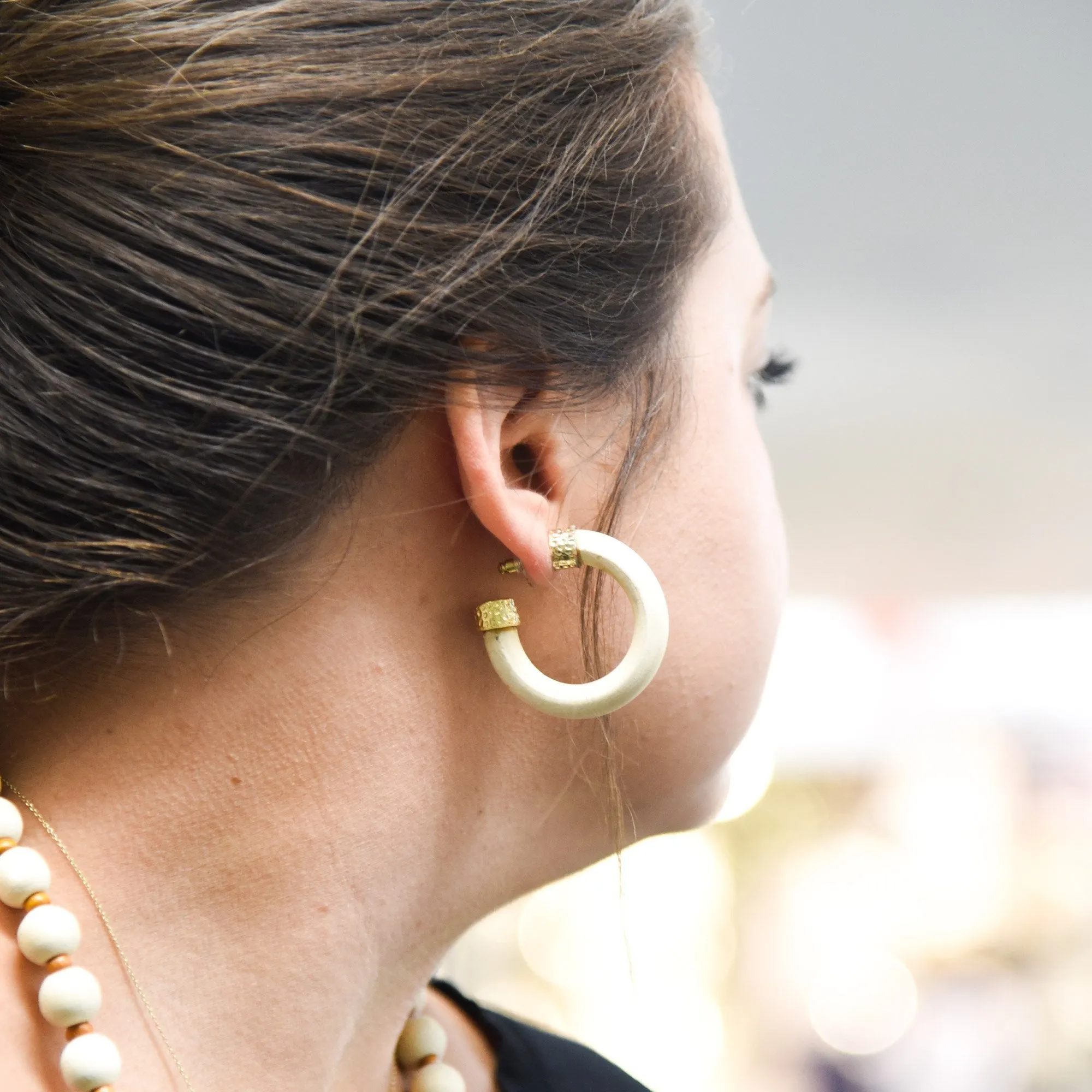 Wood Hoop Earrings