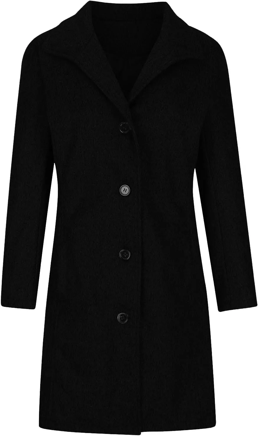 Wool Peacoats for Women 2024 Casual Single Breasted Mid-Length Jackets Coat Fall Winter Lapel Neck Windbreaker Trench Coats