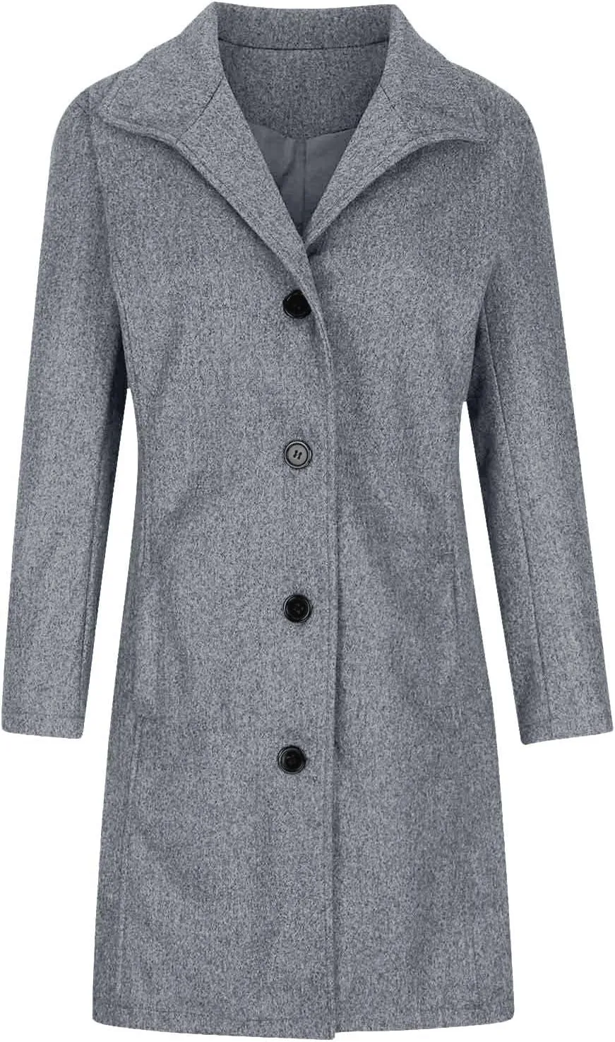 Wool Peacoats for Women 2024 Casual Single Breasted Mid-Length Jackets Coat Fall Winter Lapel Neck Windbreaker Trench Coats