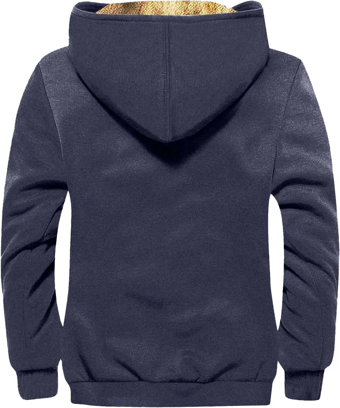 Ymosrh Men's Casual Fleece Jackets Full Zip Hoodie Jacket Sherpa Lined Warm Winter Work Coats Outdoor Jacket, M-7XL