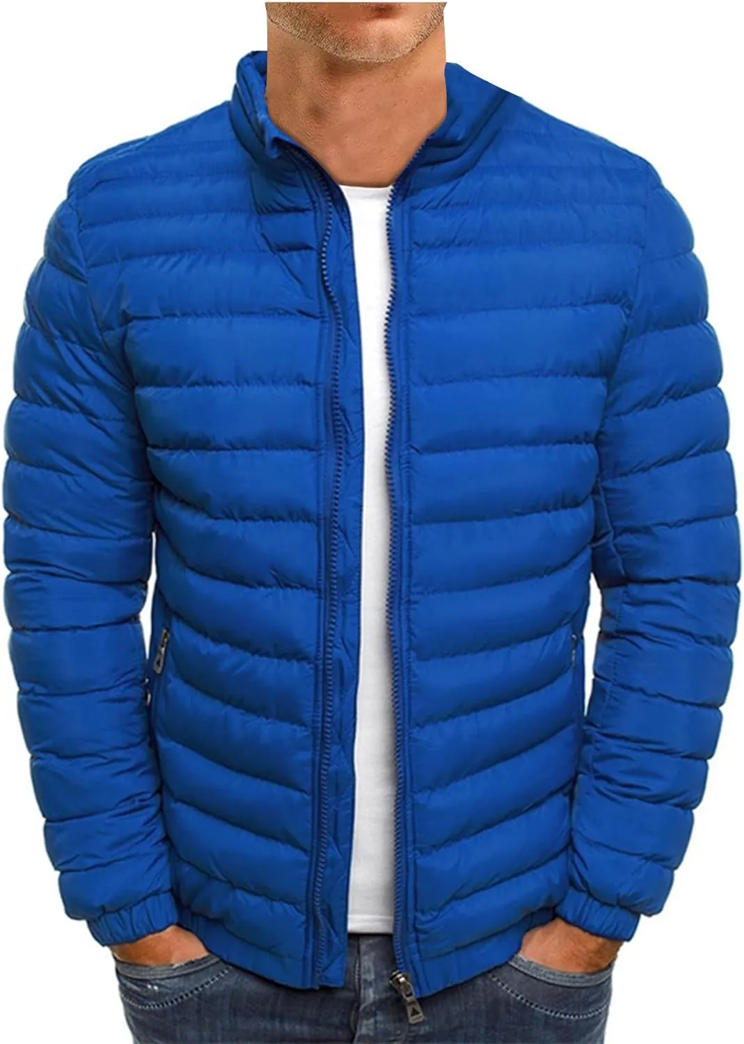 Ymosrh Men's Down Jacket Winter Lightweight Puffer Jacket Warm Insulated Windproof Quilted Coat Jacket, M-2XL