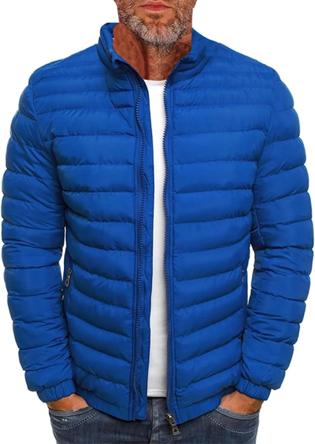 Ymosrh Men's Down Jacket Winter Lightweight Puffer Jacket Warm Insulated Windproof Quilted Coat Jacket, M-2XL