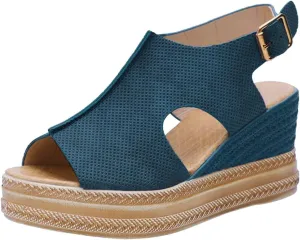 ZSpzx Wedge Sandals for Women 2025,Women's Comfortable Ankle Strap Sandal Dressy Summer Casual Strappy Platform Orthopedic Walking Open Toe Mule Wedges Cork Ladies Shoes for Outdoor Travel