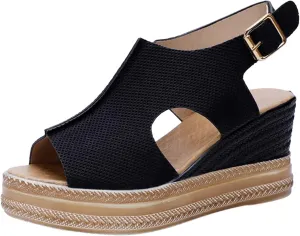 ZSpzx Wedge Sandals for Women 2025,Women's Comfortable Ankle Strap Sandal Dressy Summer Casual Strappy Platform Orthopedic Walking Open Toe Mule Wedges Cork Ladies Shoes for Outdoor Travel