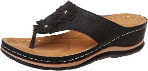 ZSpzx Women's Orthotic Cushion Flip Flops Orthopedic Sandals for Women Recovery Walking Dressy Summer Comfortable Flowers Plantar Fasciitis Bunion Casual Womens Outdoor Slides Non Slip-on Beach Shoes